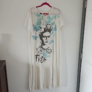 ●●MAGNOLIA PEARL FRIDA KAHLO "ART IS THE REMEDY" TEE DRESS NWT SIZE OSFM●●